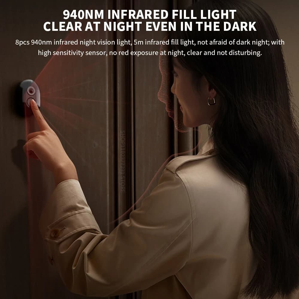 Xiaomi-Sonnette vidéo sans fil Smart Cat Eye 2