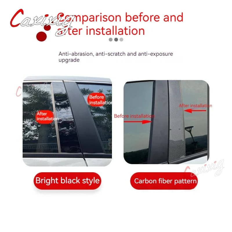 6 pièces pilier postes porte fenêtre garniture BC colonne autocollant extérieur pour Mitsubishi Lancer berline 2008-2017 Proton Inspira 2010-2015