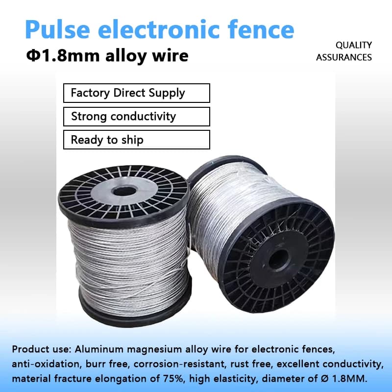 Fil de clôture électrique en alliage d'aluminium et de magnésium de 200 m