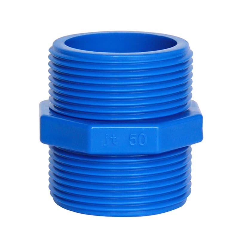 Raccord de tuyau UPVC droit à double filetage mâle BSP 1/2" 3/4" 1" 1-1/4" 1-1/2" 2" 20/25/32/40/50/63mm