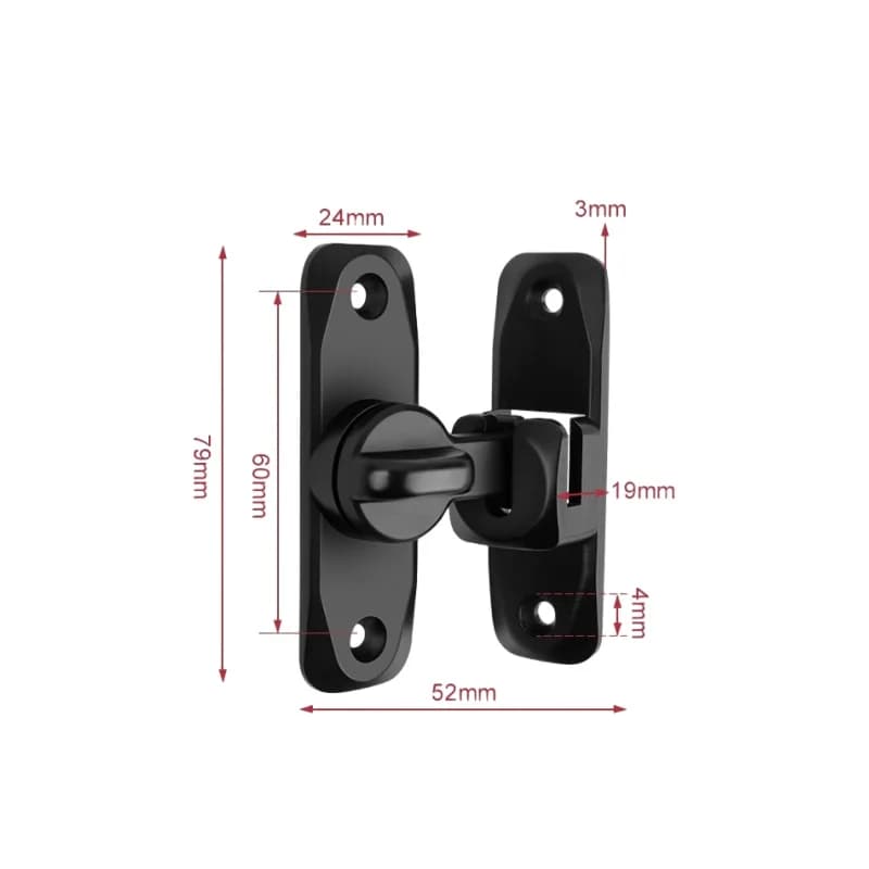 Serrure de porte de grange à 90/180 degrés