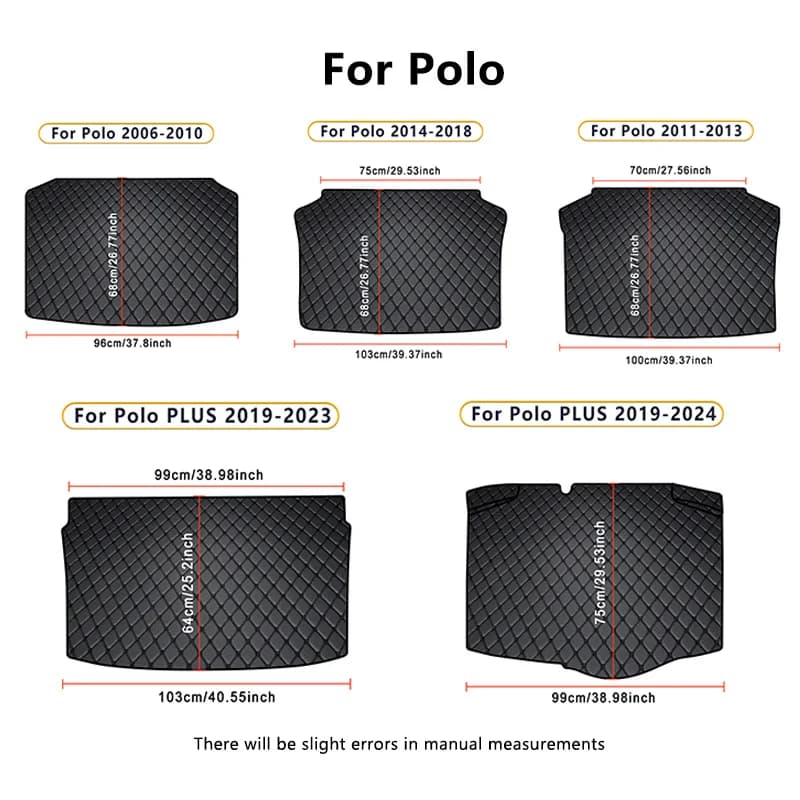 Tapis de coffre de voiture, pour Volkswagen vw Polo Hatchback 2024 2023 2022 2021 2020 2019 2018 2017 2016 2015 – 2006, accessoires automobiles