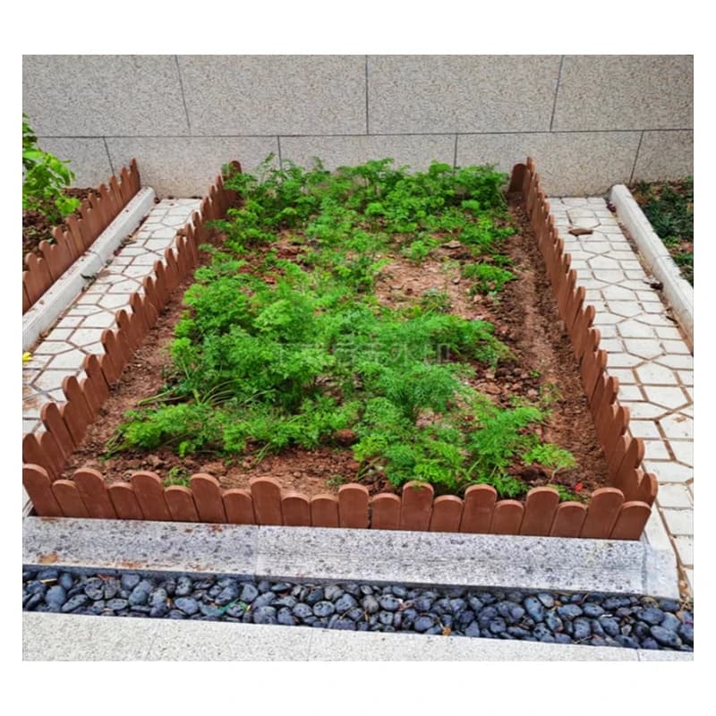 Clôture de jardin insérée en plastique et bois de couleur teck blanc