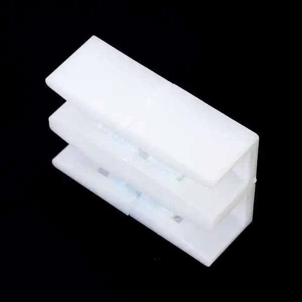 Guide de sol pour porte coulissante en verre en plastique, blanc, 67x46x23 mm