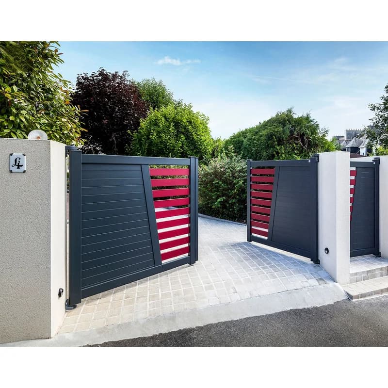 Porte battante de design moderne en aluminium