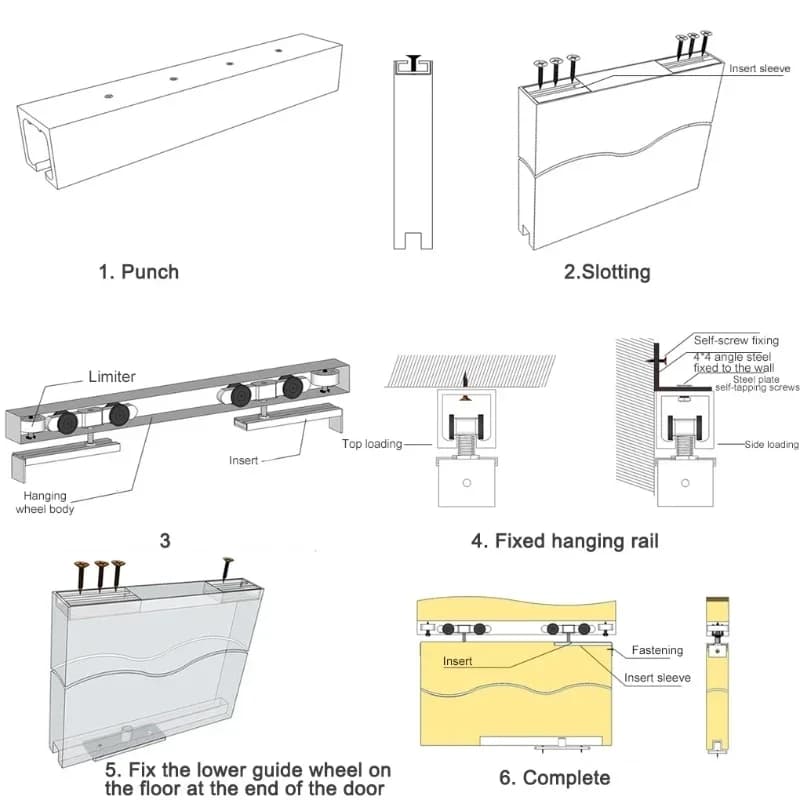 2 pièces/ensemble porte coulissante rouleau matériel portes coulissantes poulie 4 roues maison chambre