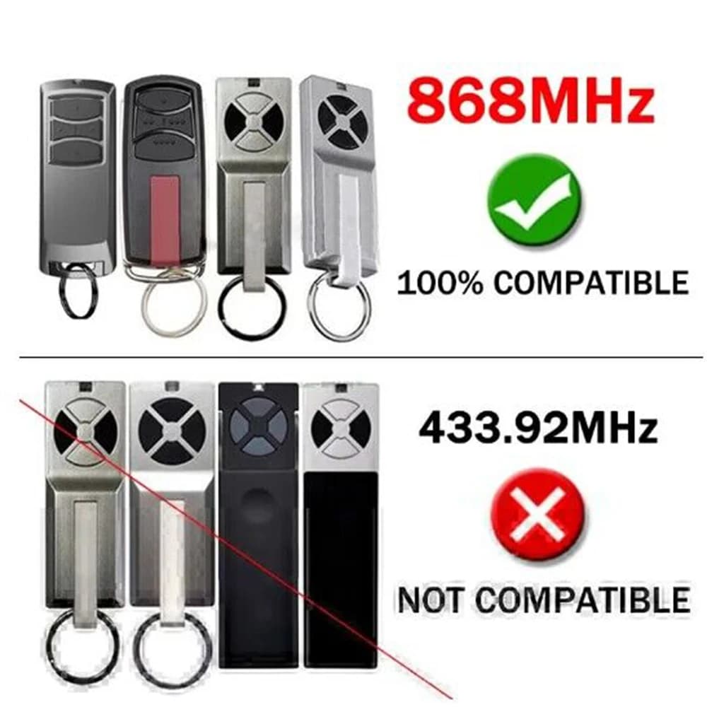 1-10 pièces pour 868MHz TX4EVF TX2REV TX4REV TX4REVF porte télécommande ouvre-porte de Garage émetteur manuel porte-clés