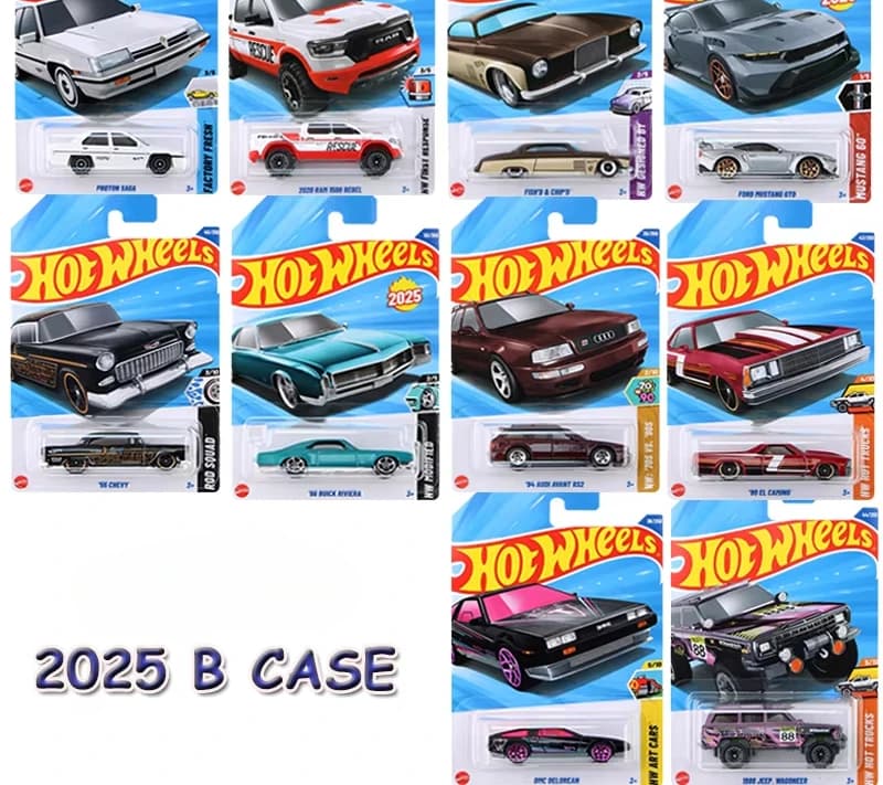 Hot Wheels 2025B modèle de voiture Let's Race 1/64 Van Audi Fiat Mazda pick-up DMC Proton Ford Mustang Jeep Kart camion jouets pour garçons Auto