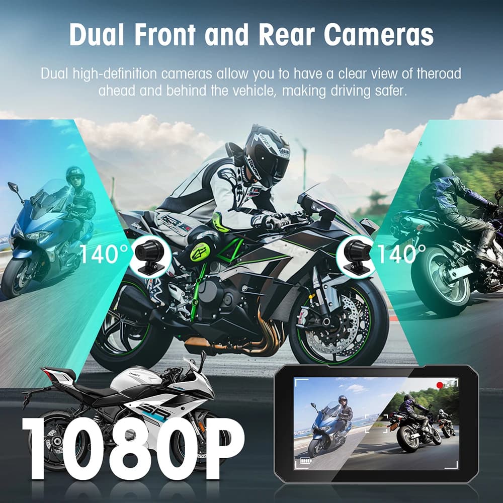 Écran d'affichage de Moto de 5 pouces, Carplay, Navigation, tableau de bord numérique Portable, Moto Android Auto