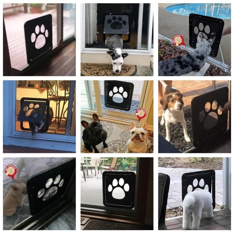 Porte pour animaux de compagnie en plein air chiens chats fenêtre porte maison entrez librement mode joli jardin nouvel écran verrouillable sûr facile à installer porte pour chien