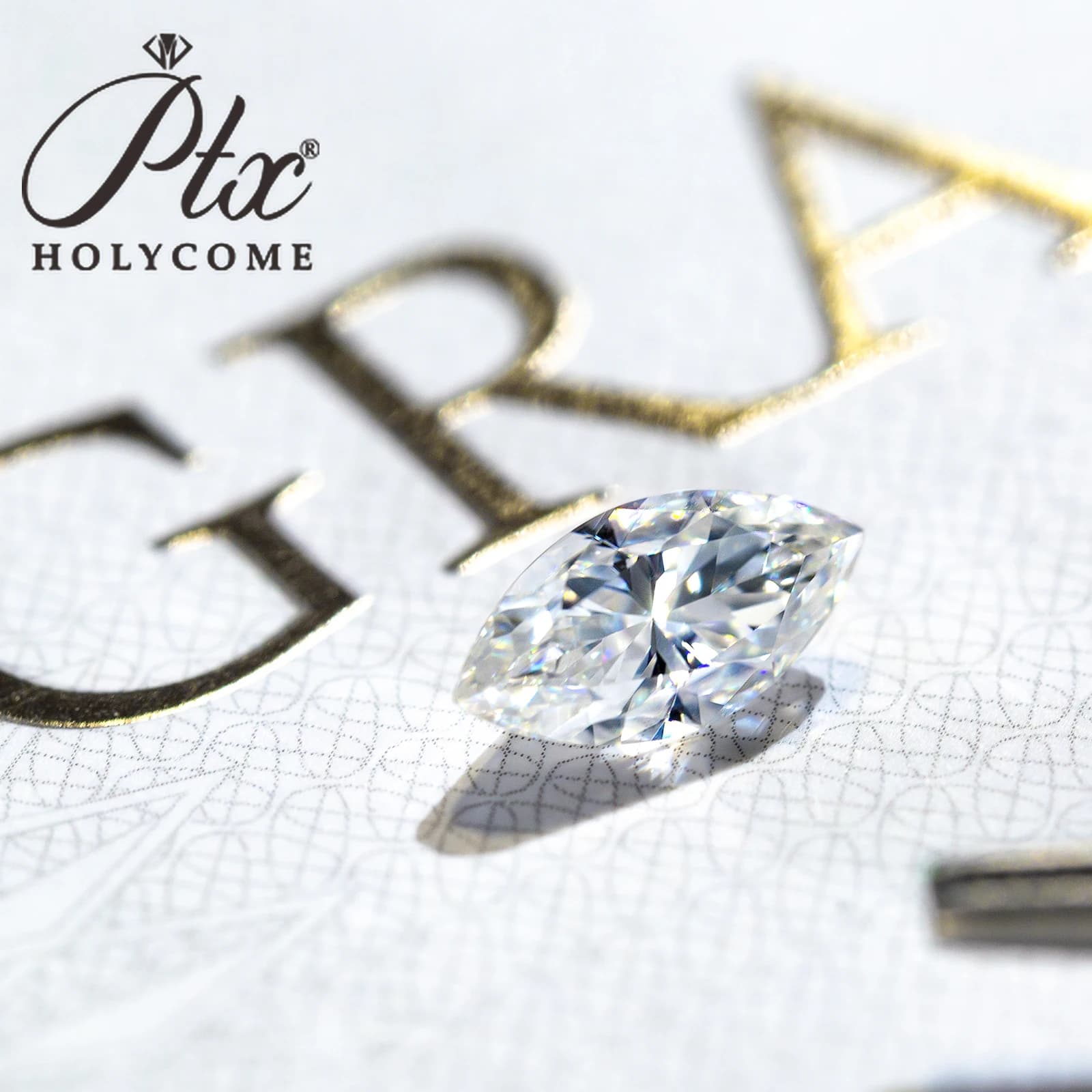 HP-Pierre de moissanite blanche Marquise D, pierre précieuse personnalisée GRA, 8 cœurs et 8 flèches, VVl's, diamant, bijoux exécutifs, prix de gros