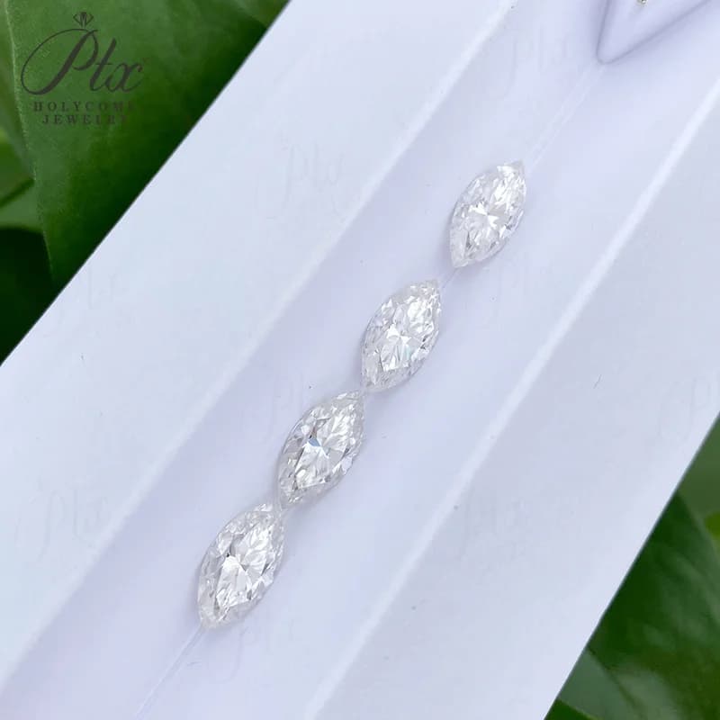 Moissanite taille marquise, clarté VVS1, multicolore, avec certificat GRA, matériaux pour la fabrication de bijoux, fournitures de perles, breloques en gros