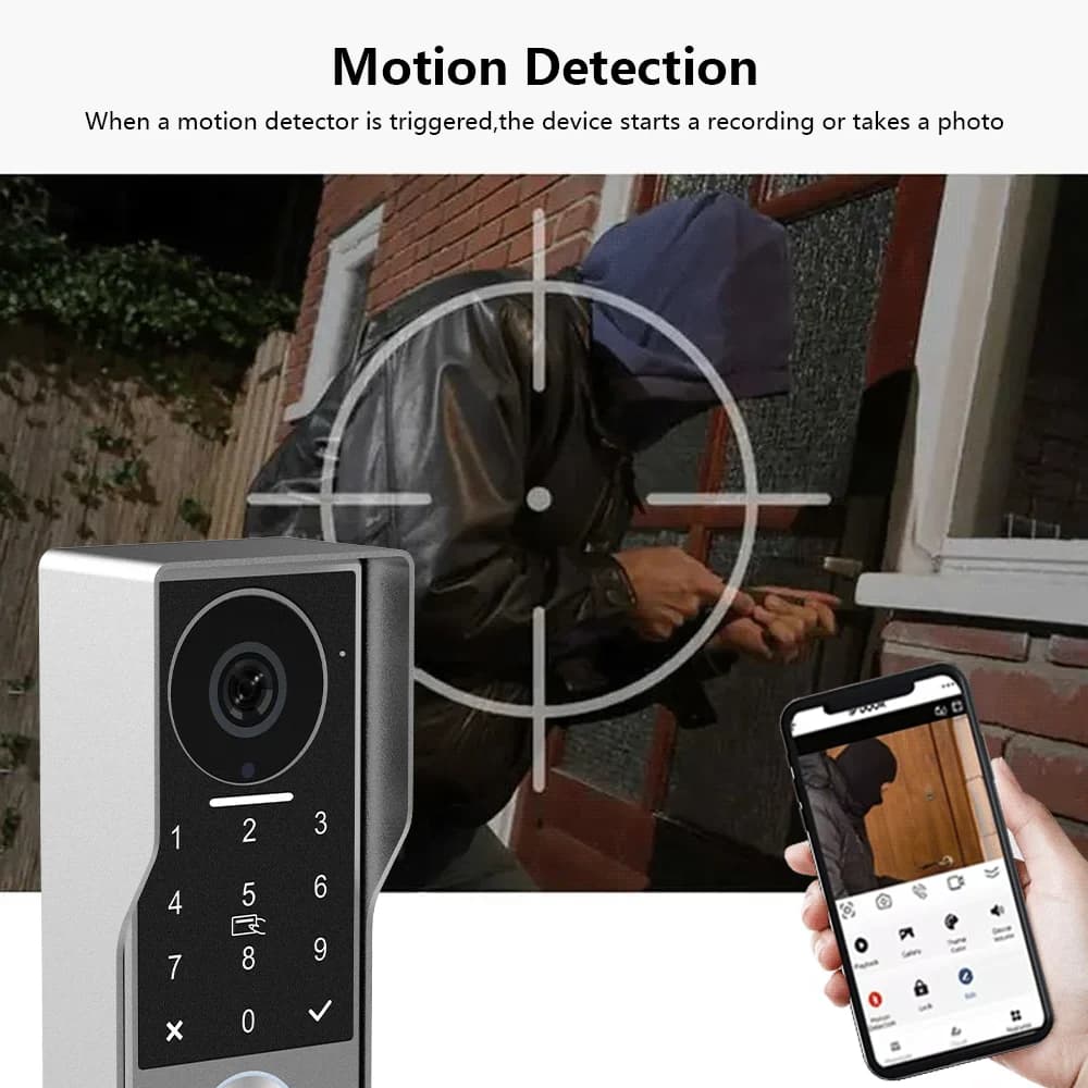 ANJIELO visiophone 2 fils avec application TUYA carte IC broche déverrouiller 24 caméra IP prise en charge système d'interphone vidéo intelligent pour la maison 1080P