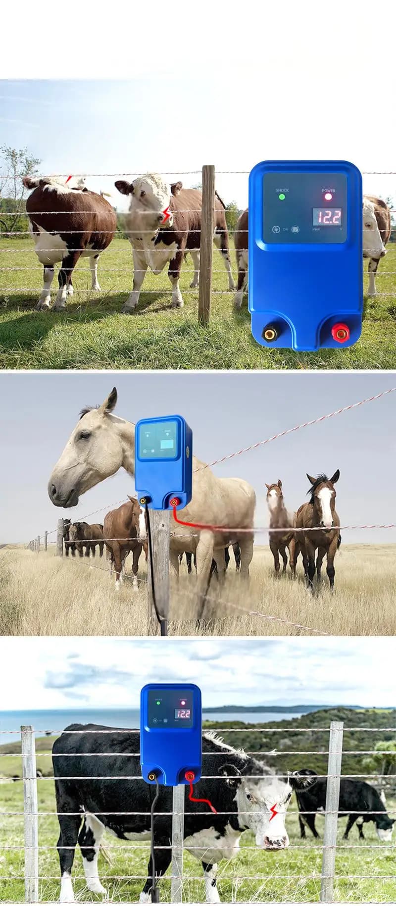 Électrificateur de clôture électrique 1.5J 10KM