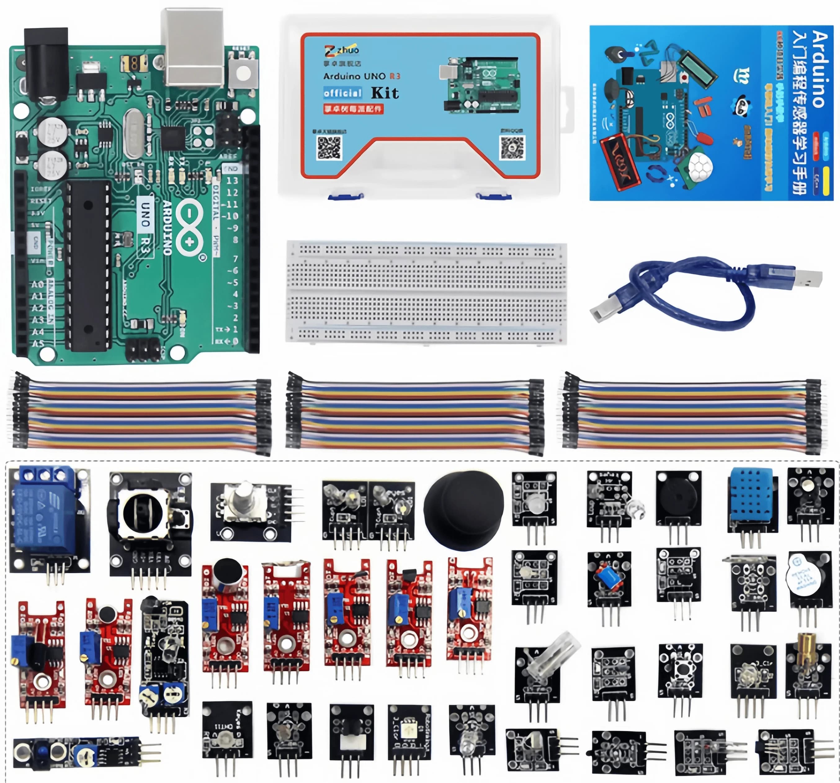 Carte de développement Arduino UNO R3, microcontrôleur Arduino d'origine, programmation en langage C, kit de carte mère d'apprentissage