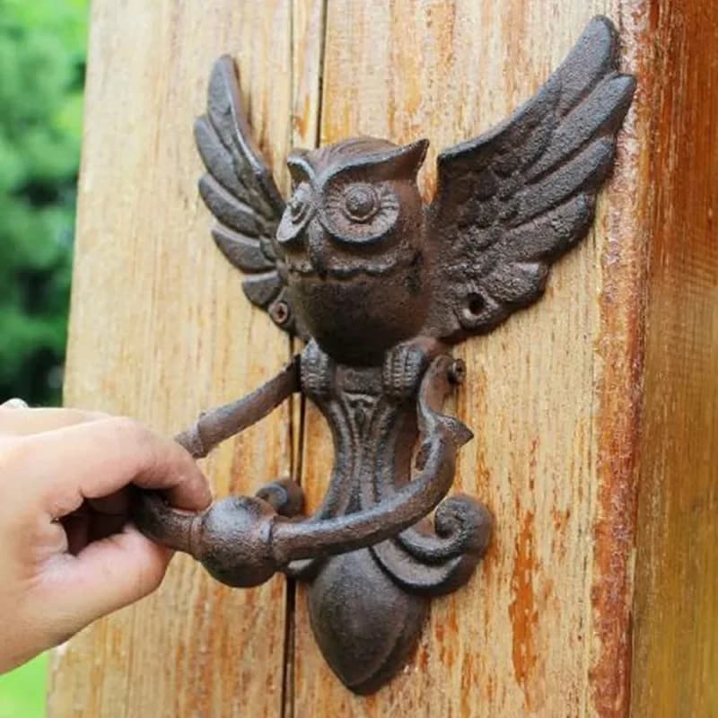 Owl Gate Knock – poignée de porte Antique en fonte américaine