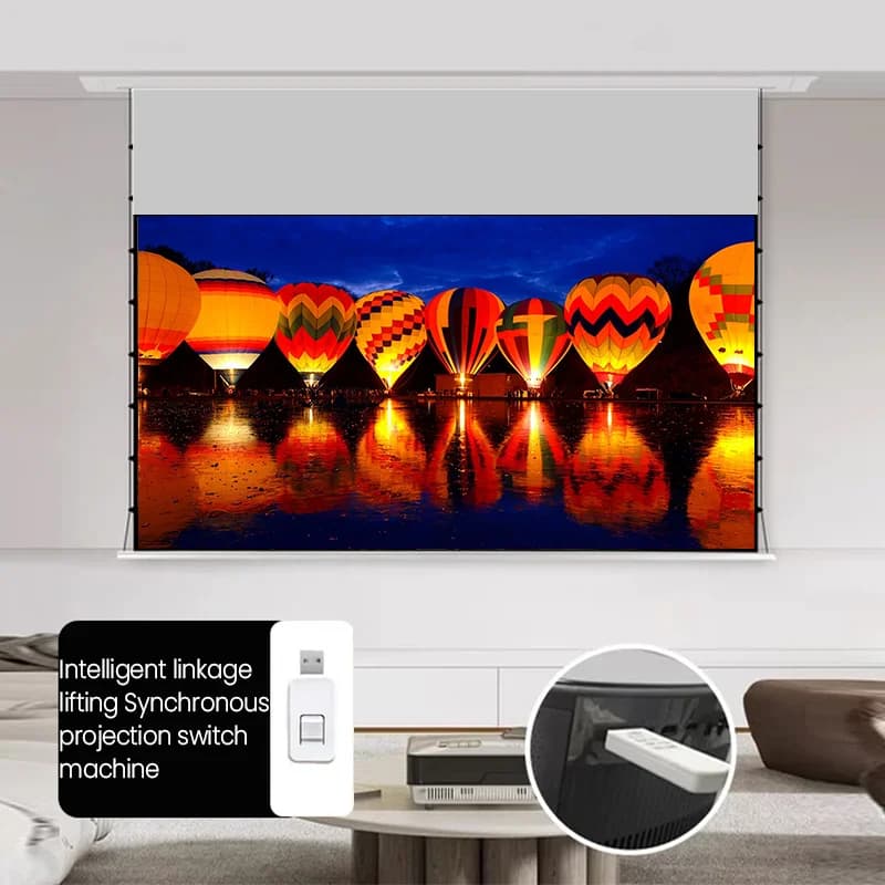 Écran de projection motorisé électrique Fresnel 5.0Pro LT 2026 en promotion avec support mural flottant pour projecteur 4K standard