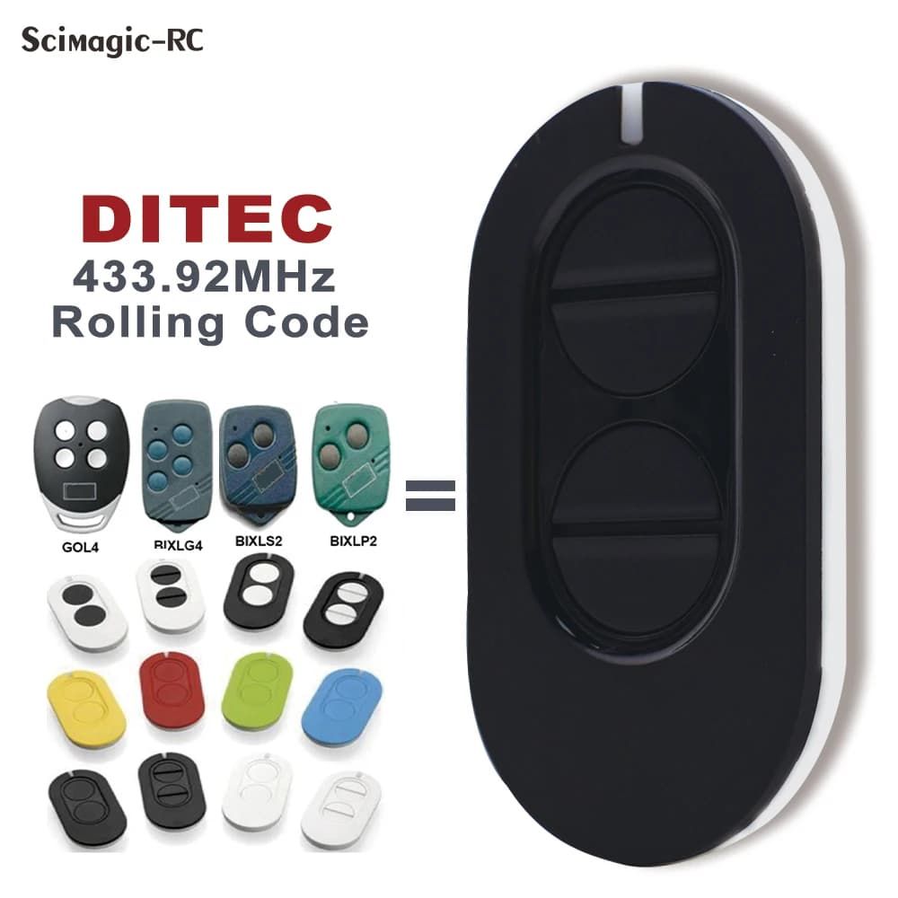 2 pièces télécommande DITEC entrematic ZEN2 ZEN2W BIXLG4 BIXLS2 ZEN4W ZEN4 433MHz Code roulant porte de Garage émetteur portatif