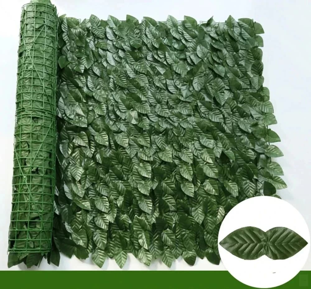Panneaux de clôture à feuilles vertes