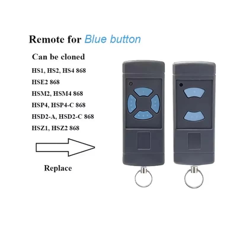 Télécommande de porte de garage HORMANN HSE2 HSE4 868 MHz compatible avec HSM2 HSM4 HS2 HS4 868