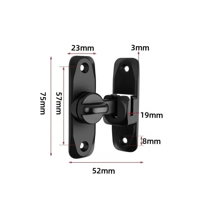 Serrure de porte coulissante à 90/180 degrés