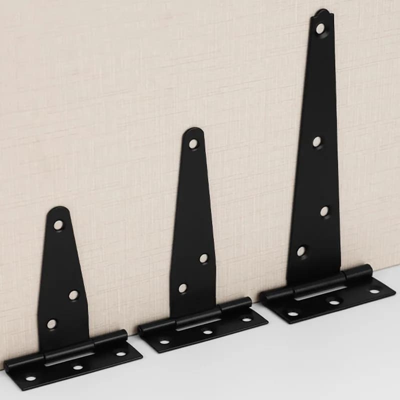 5/1 ensembles de charnières en fer noir robuste en forme de T