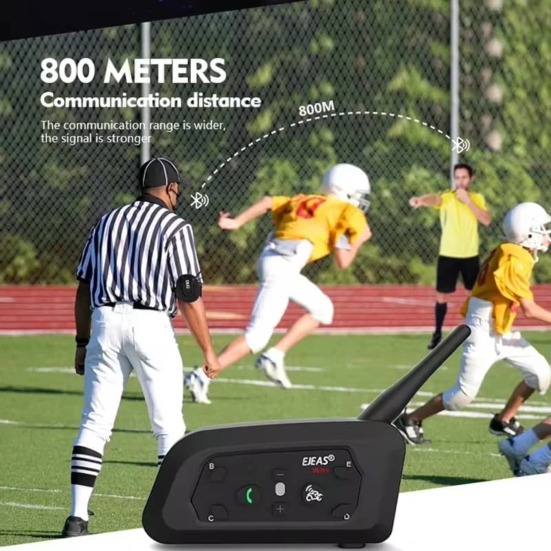 EJEAS V6C RPO casque d'arbitre de Football professionnel interphone de vélo sans fil 800M Interphones de conférence Bluetooth étanche