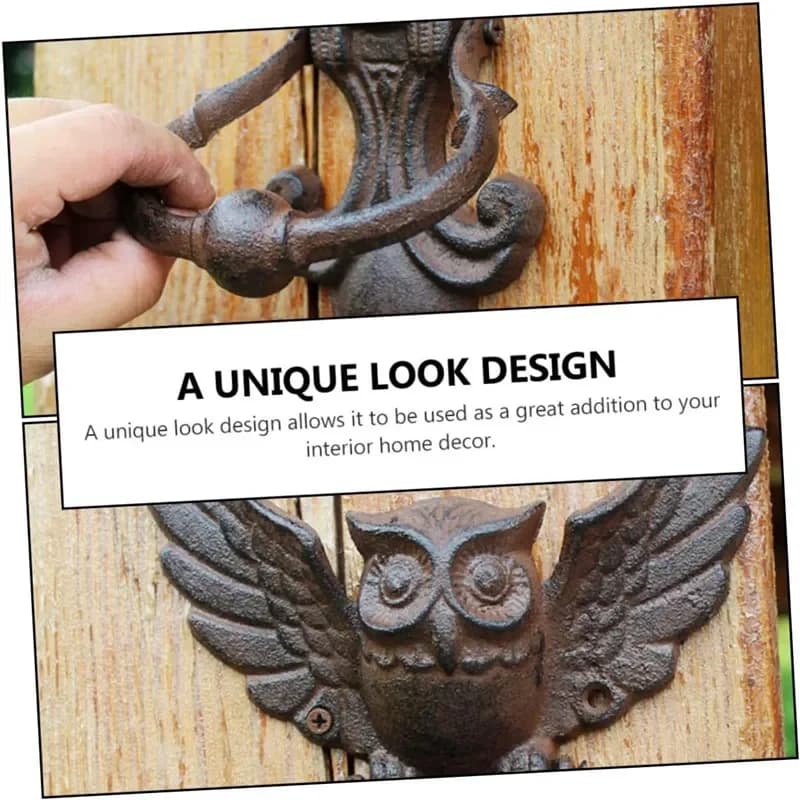 Owl Gate Knock – poignée de porte Antique en fonte américaine