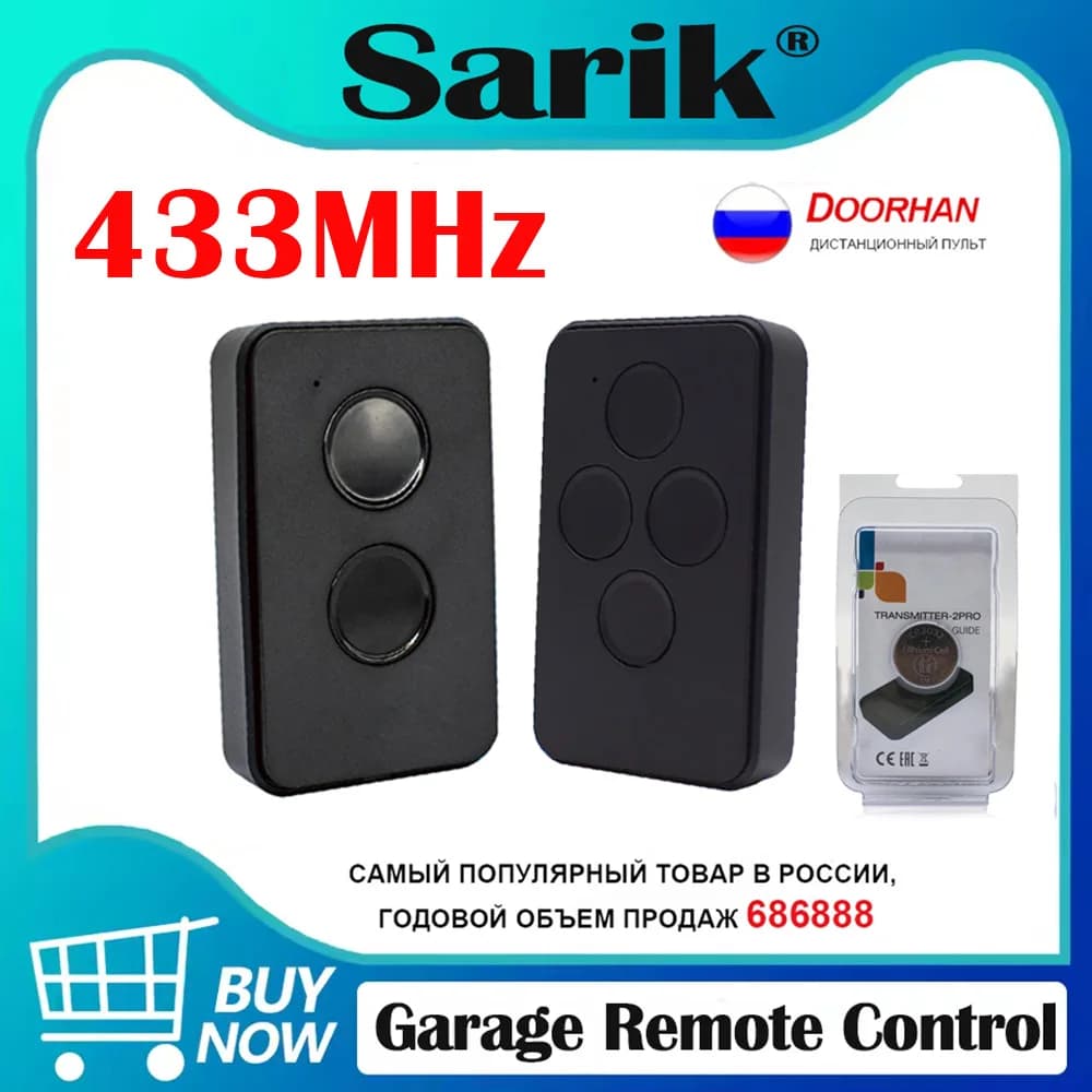 DOORHAN TRANSMITTER-2 PRO / TRANSMITTER4 Télécommande de porte 433 MHz