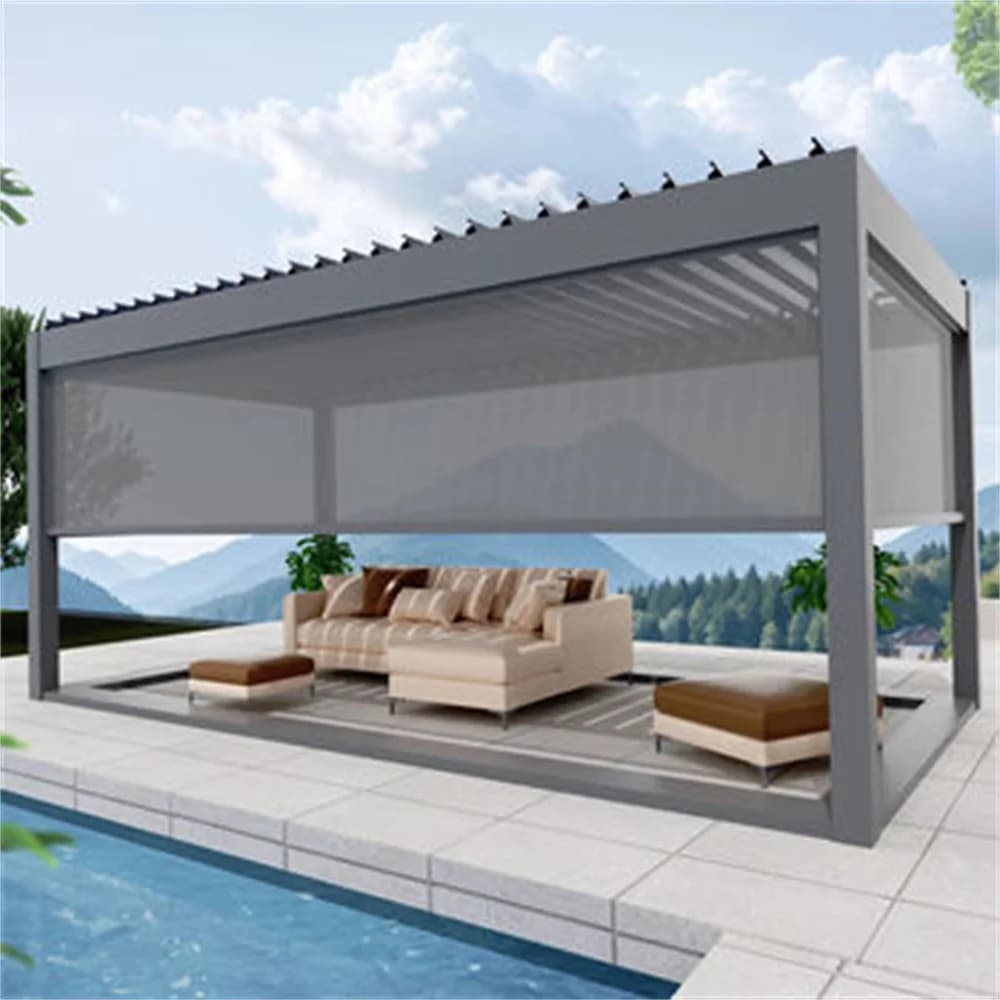 Pergola bioclimatique motorisée à persiennes en aluminium