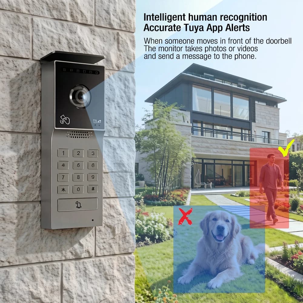 Tuya Wifi maison intelligente visiophone interphone vidéo 1080P moniteur tactile 7 '2 fils sonnette porte caméra système de sécurité