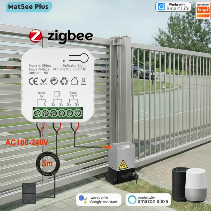 Ouvre-porte de garage intelligent ZigBee Smart Life avec contrôle par application et commande vocale Tuya