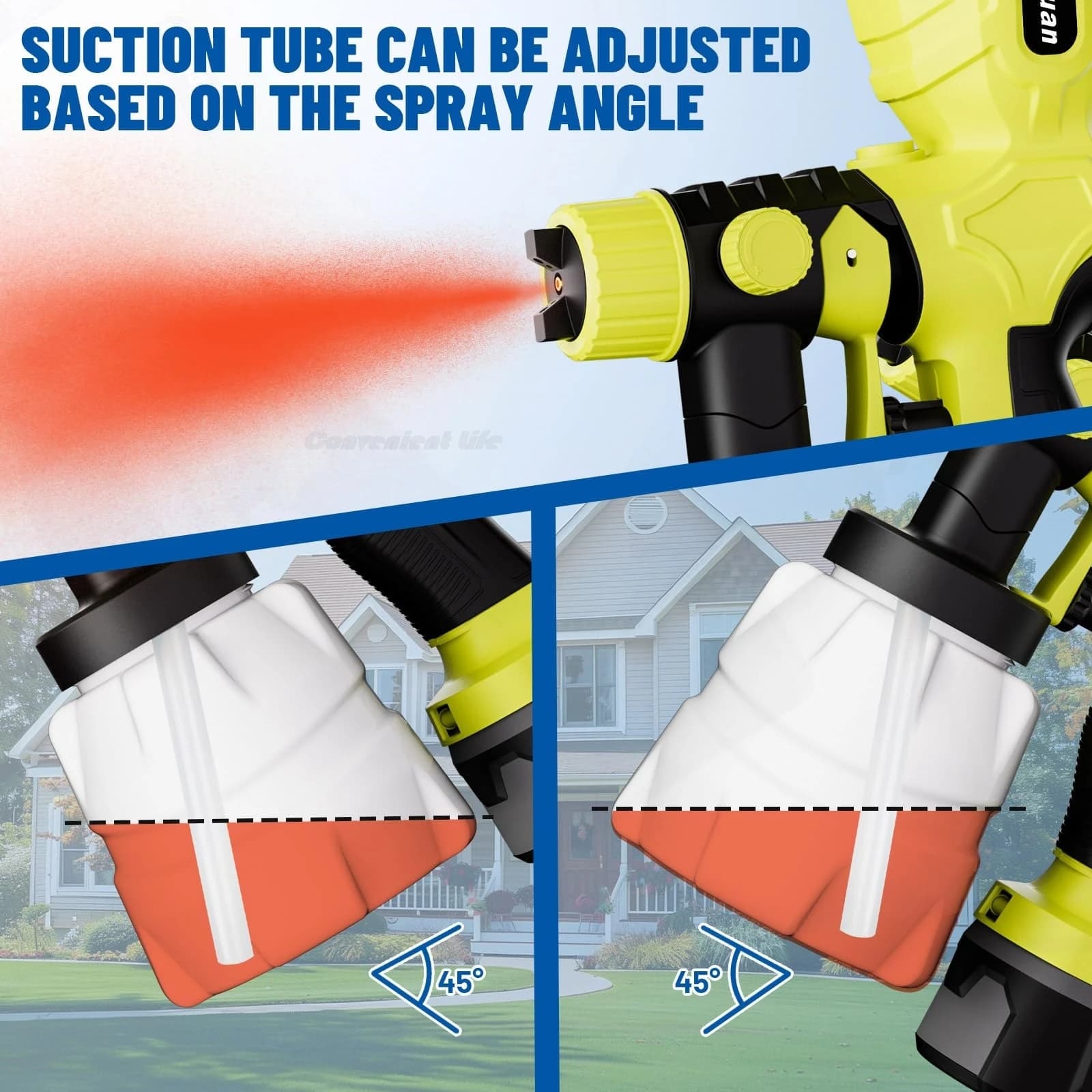 Pistolet de pulvérisateur de peinture sans fil pour batterie Ryobi 18V 42000rpm 1200ML Pistolet de pulvérisation électrique Kit d'aérobrosse automatique de moteur sans brosse de haute qualité pour la