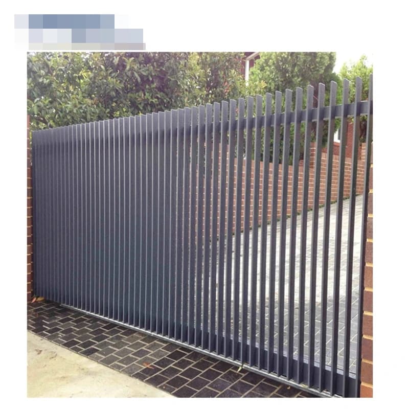 Panneau de clôture en aluminium marron/gris foncé pour jardins avec colonnes
