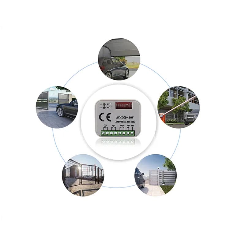 Récepteur à distance de porte de garage 433 868MHz 300-900MHZ AC/DC 9-30V
