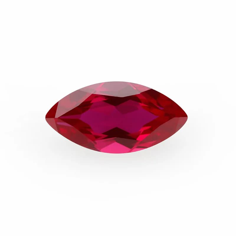 Rubis marquise en boîte, brillant sous lumière UV, 10×20mm, dureté Mohs, pierres précieuses pour la fabrication de bijoux, la collection ou les cadeaux
