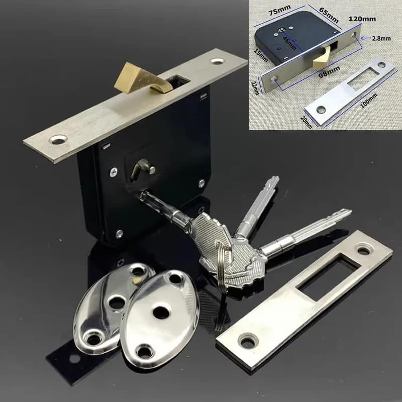 Serrure à crochet pour porte coulissante en alliage d'aluminium