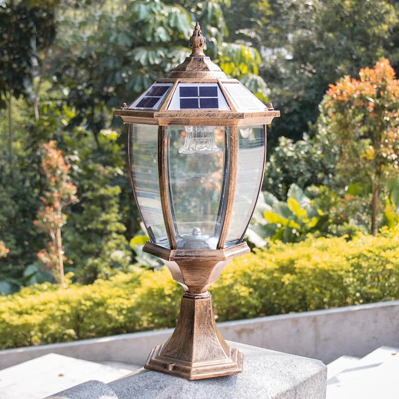 Lampes solaires en aluminium pour piliers, décoration de jardin extérieure, étanches, pour maison, villa, lampes solaires modernes pour colonnes