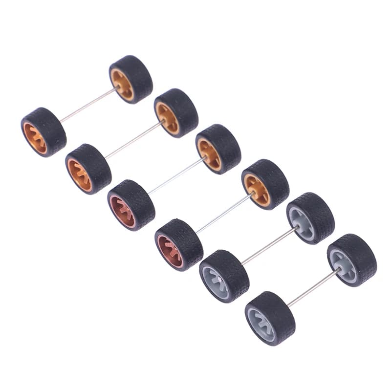 1/64 roues modèle de voiture roues pour Hotwheels avec pneu en caoutchouc modèle de voiture pièces modifiées jouets puissance RefitCar modèle pièces ensemble