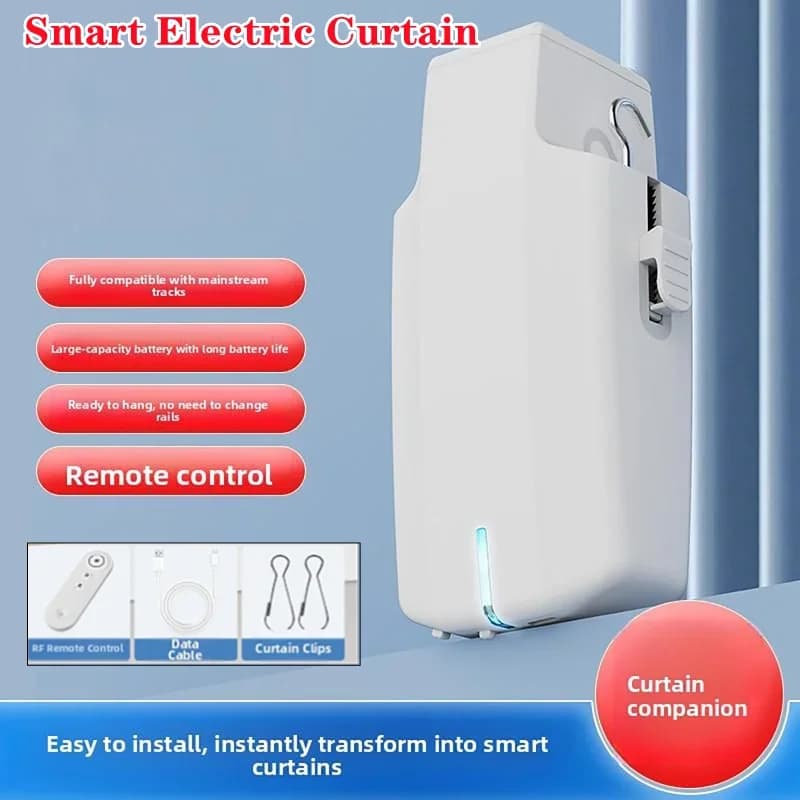 Moteur de rail de rideau électrique intelligent avec télécommande pour usage domestique, ouvre-rideau automatique