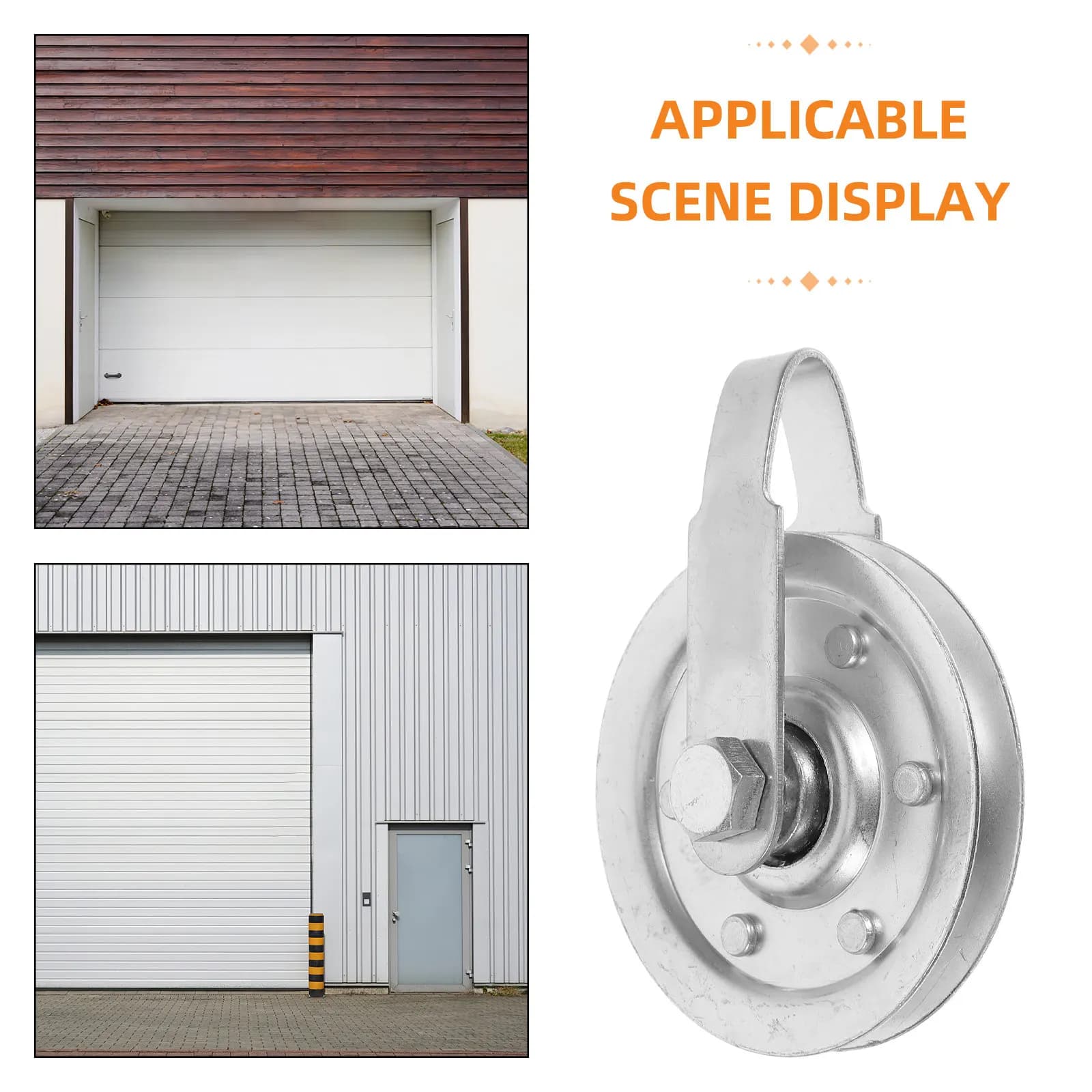 Poulie de rail de porte de garage robuste, design fixe, installation facile, compatible avec les portes électriques à enroulement, fonctionnement fluide