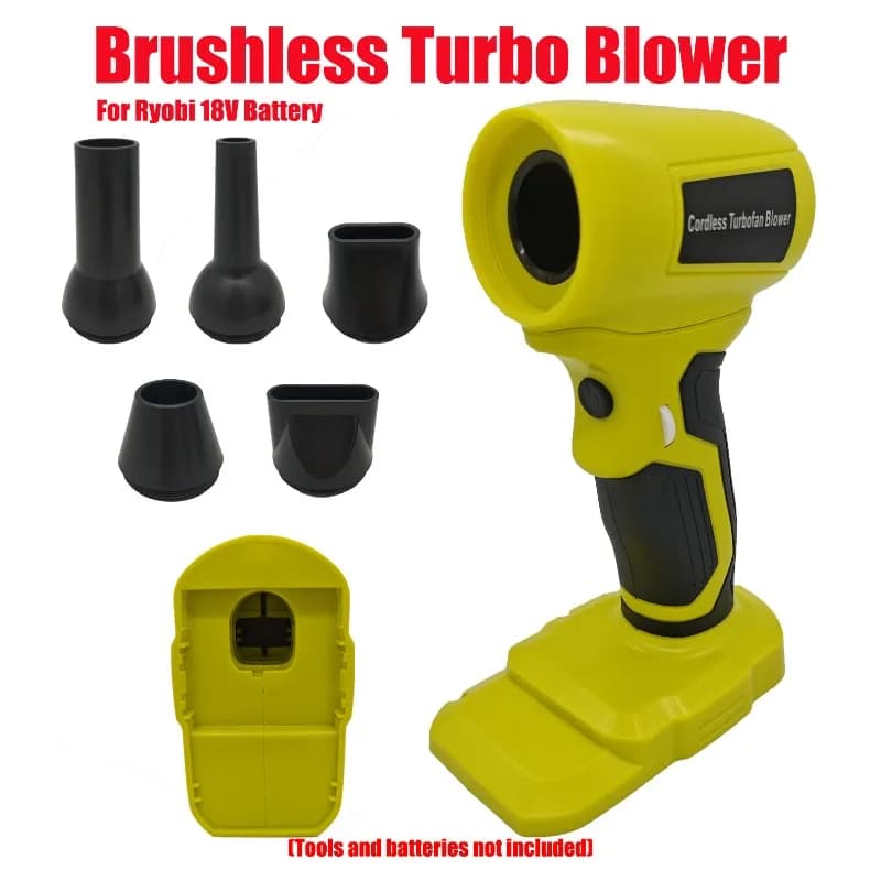 Accessoires pour outils électriques à batterie Ryobi 18V, souffleur turbo sans balais, pistolet à air violent, ventilateur portatif, outil de nettoyage de clavier d'ordinateur