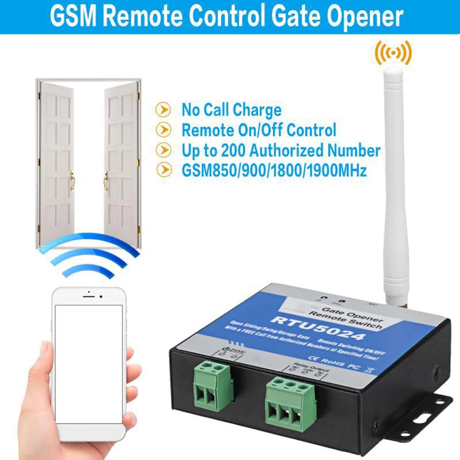 Ouvre-porte RTU5024 4G SMS alarme intelligente reconnaissance d'identification
