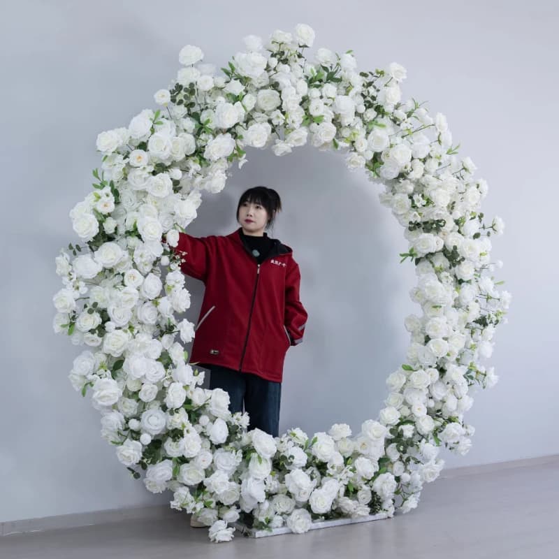 Arche florale artificielle style forêt pour la photographie de lieux de célébrités d'Internet, les séances photo, les check-in et la décoration de fond de mariage