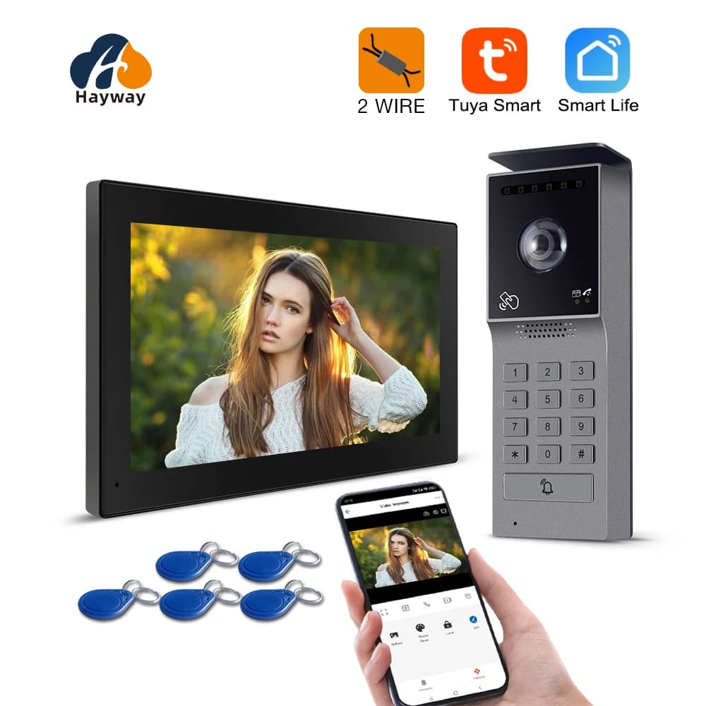 Tuya Wifi maison intelligente visiophone interphone vidéo 1080P moniteur tactile 7 '2 fils sonnette porte caméra système de sécurité