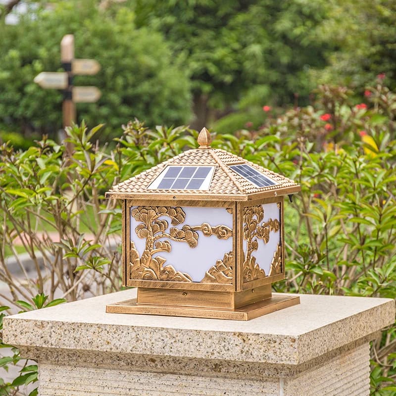 Lampe solaire d'extérieur pour poteau, villa, cour, portail, colonne, étanche, en aluminium, pour jardin, éclairage paysager, éclairage de poteau
