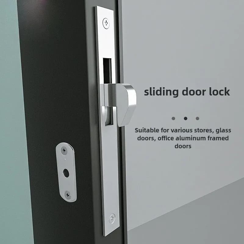 1 ENSEMBLE Serrure à crochet pour porte coulissante en alliage d'aluminium
