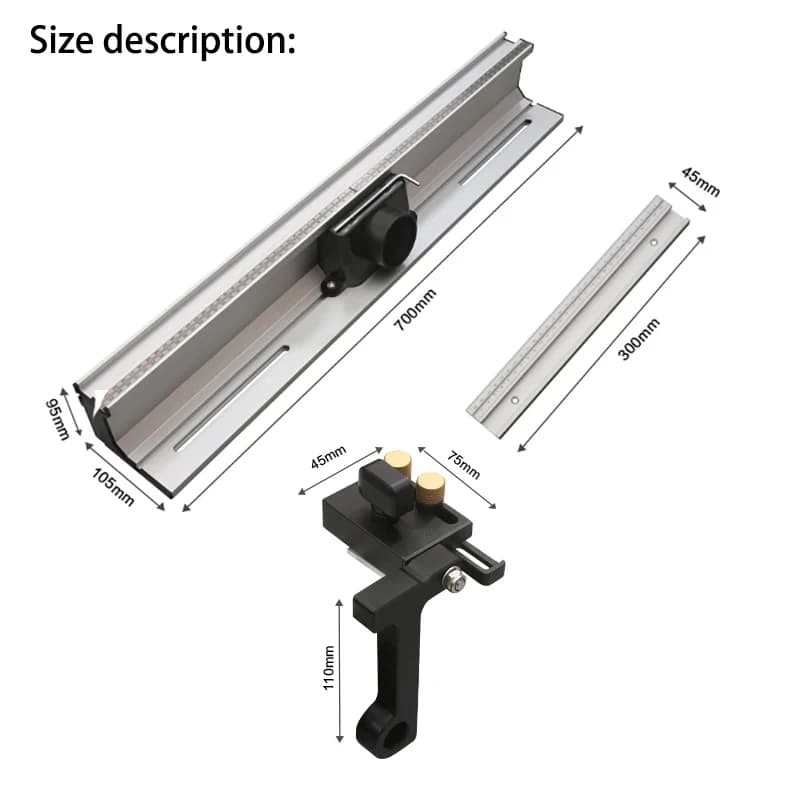 Clôture profilée en aluminium de 700mm avec rails en T à réglage fin