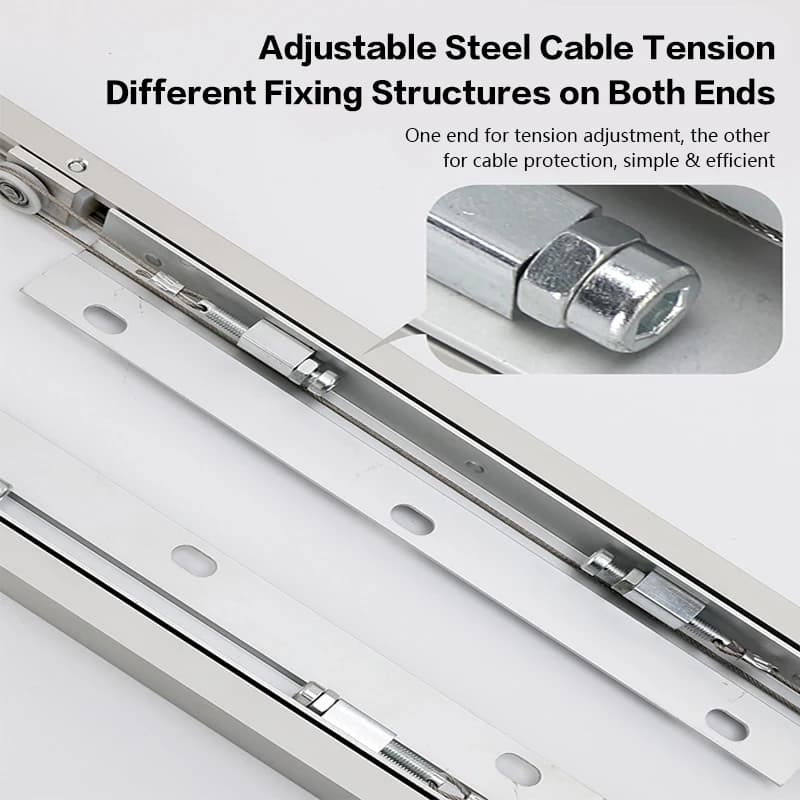 Kit de quincaillerie latérale pour porte coulissante synchrone verticale silencieuse bidirectionnelle pour armoire