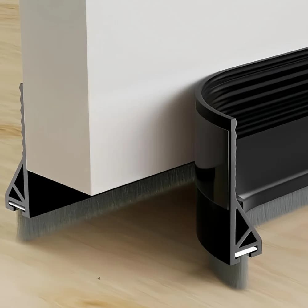 Joint de porte extérieur avec brosse anti-courant d'air, joint de seuil de porte, bande d'étanchéité inférieure de porte